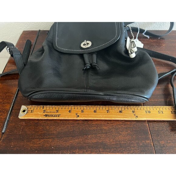 Vintage COACH  Backpack Daypack Black Leather Drawstring MiniPurse 9960 Y2K - Picture 8 of 14